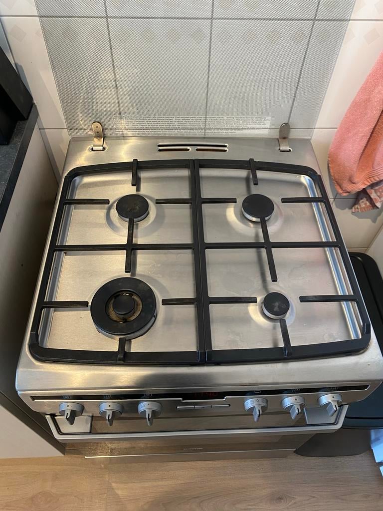 Inventum Vrijstaand Gasfornuis met elektrische oven, Ophalen, 4 kookzones, Energieklasse A of zuiniger, Gas