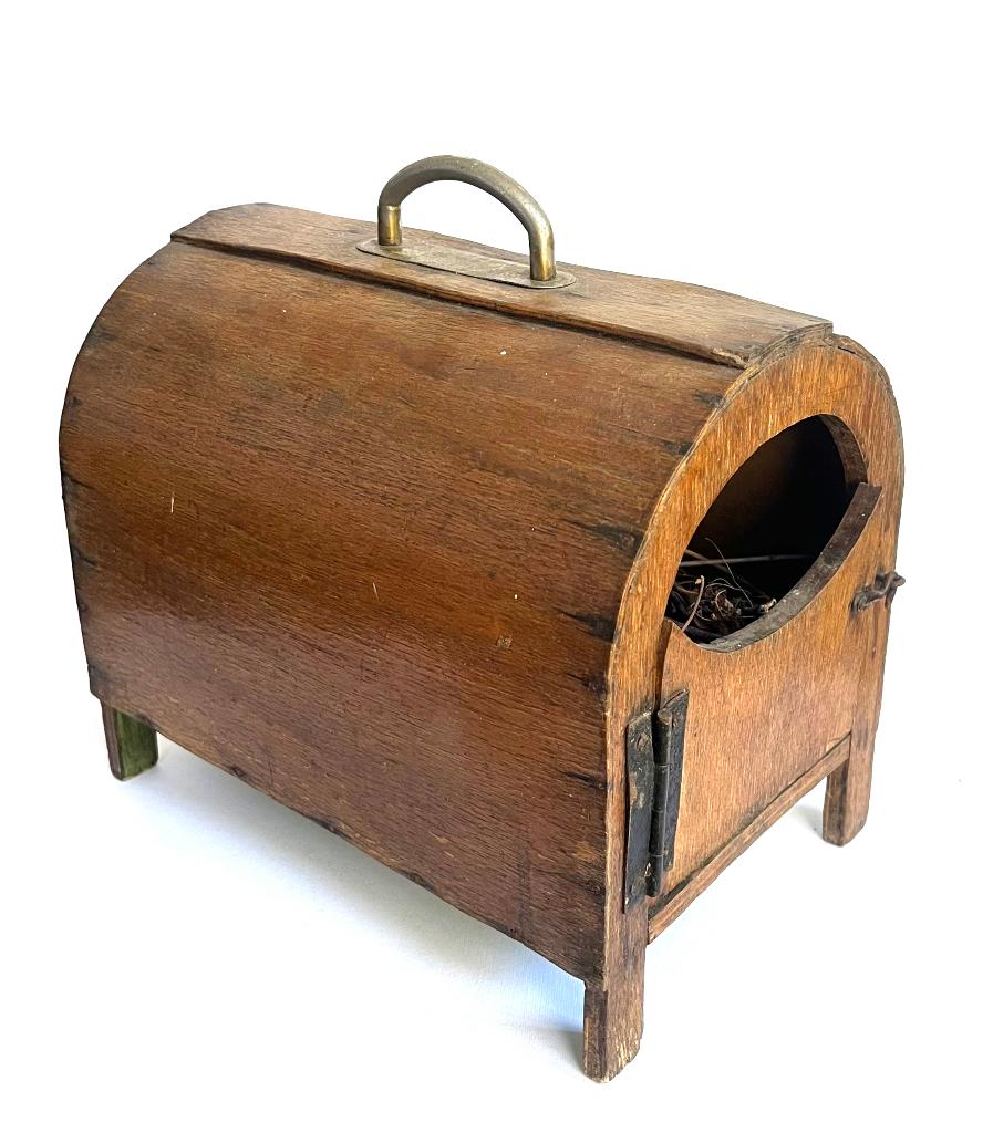 Antieke Hanenbak Antique Pet Carrier with Handle, Ophalen of Verzenden