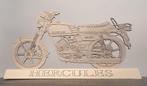 Thema Silhouet met een Hercules K50RL brommer als thema, Ophalen of Verzenden, Wandklok