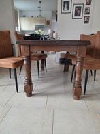 Robuuste eettafel met 4 comfortabele stoelen, Overige houtsoorten, Gebruikt, Vier personen, Rechthoekig