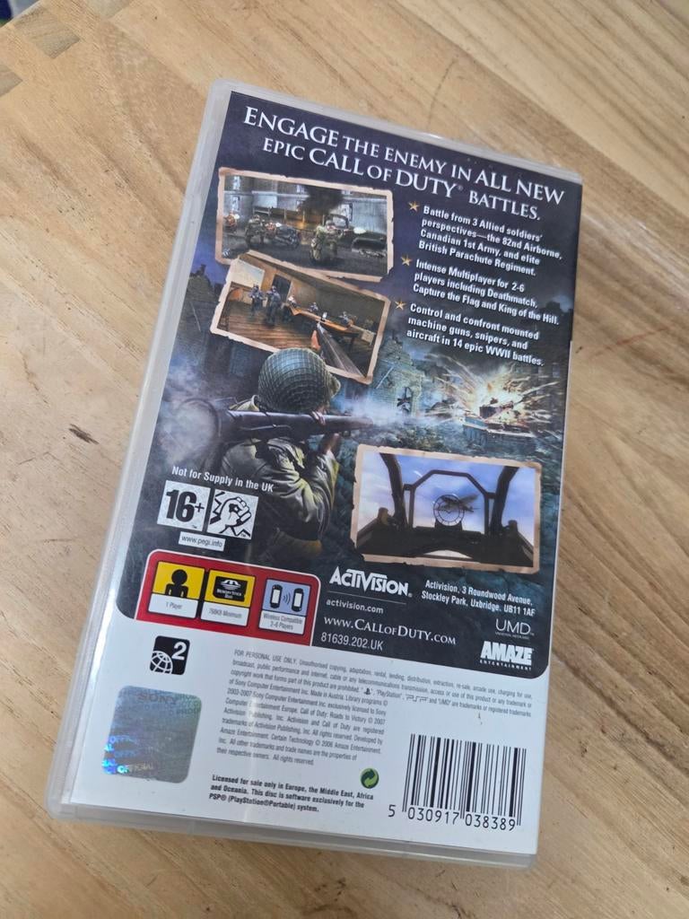 Call of Duty: Roads to Victory PSP - Zo goed als nieuw, Spelcomputers en Games, Shooter, 1 speler, Ophalen of Verzenden, Zo goed als nieuw