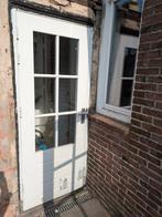 Harthouten achterdeur, Doe-het-zelf en Verbouw, Ophalen, Gebruikt, 200 tot 215 cm, Glas