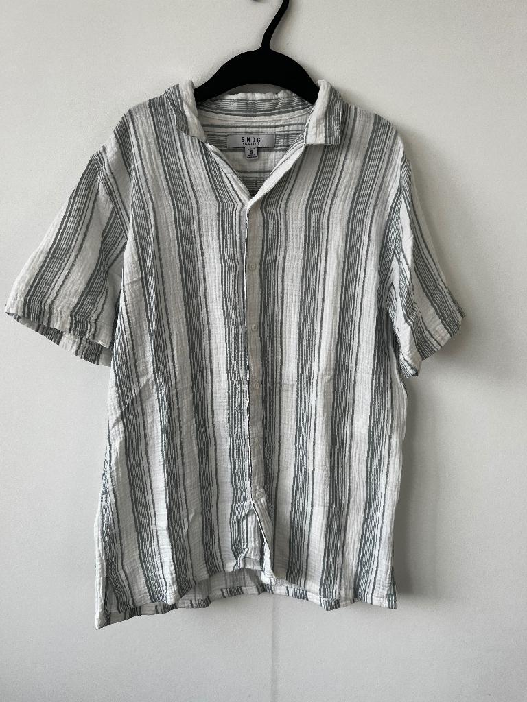 Licht blauw en witte luchtige blouse maat s NIEUW smog, Kleding | Heren, Blauw, Halswijdte 38 (S) of kleiner, Nieuw, Smog