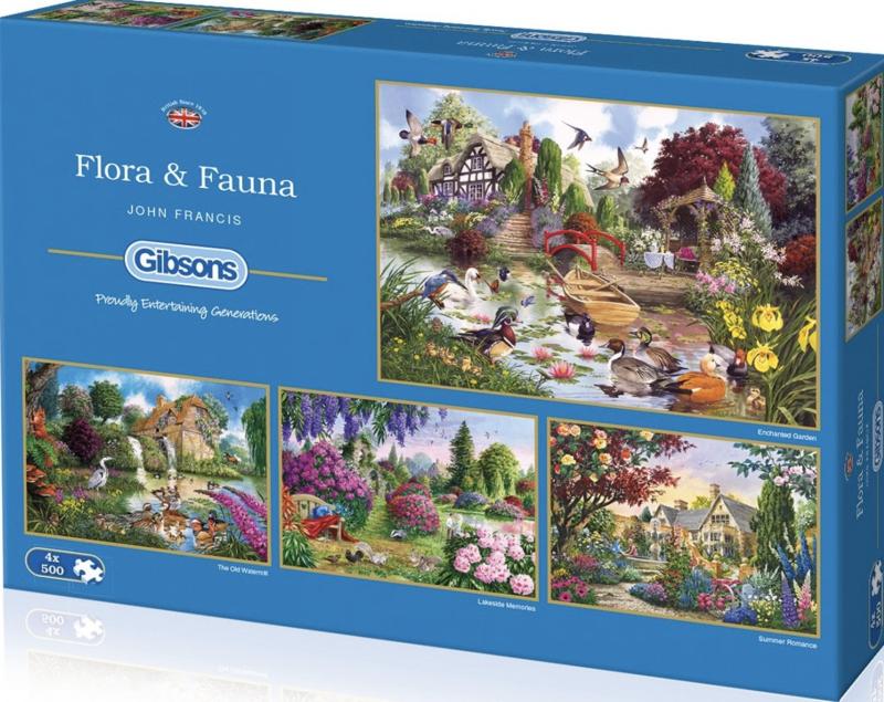 Gibsons - Flora & Fauna - 4x500 stukjes, Hobby en Vrije tijd, Denksport en Puzzels, Ophalen of Verzenden, 500 t/m 1500 stukjes