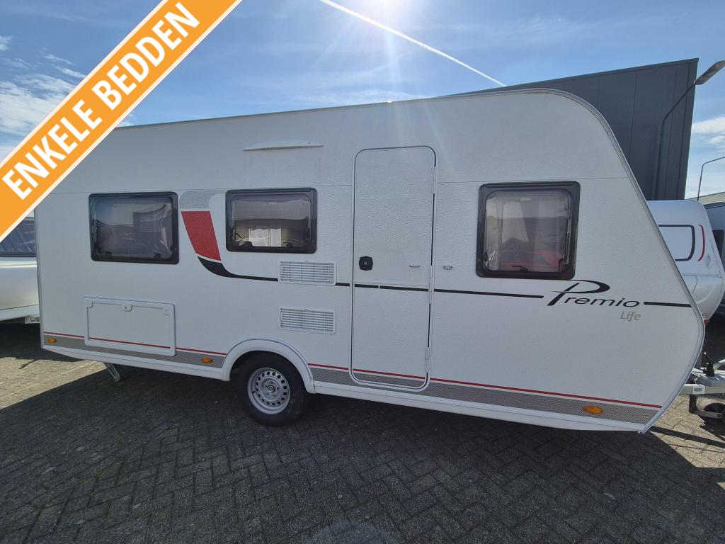 Bürstner Premio 480 TL 2020 Enkele bedden, luifel 1, Caravans en Kamperen, Caravans, Standaardzit, Schokbreker, 750 - 1000 kg