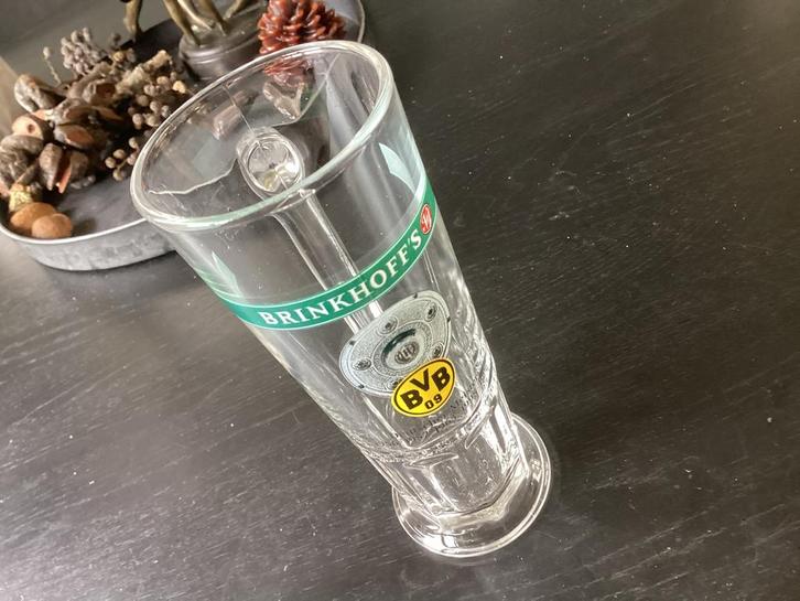 Vintage bierglas Brinkhoff's, Borussia Dortmund, Verzamelen, Biermerken, Zo goed als nieuw, Glas of Glazen, Overige merken, Ophalen of Verzenden