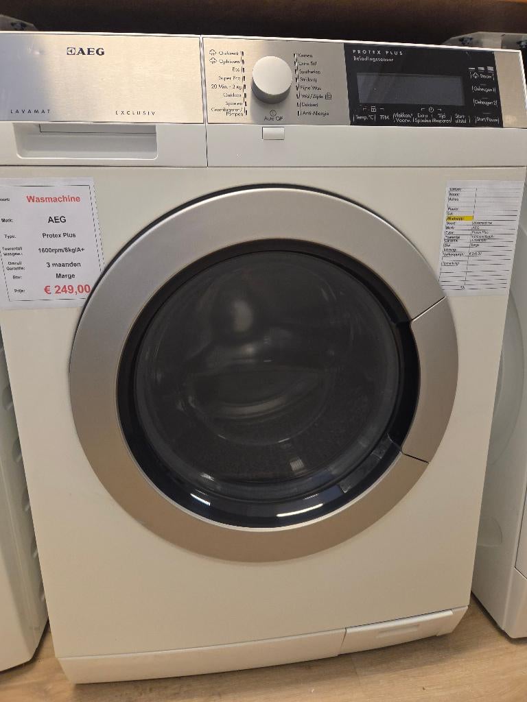 wasmachine - AEG - 8kg - A+, 8 tot 10 kg, Refurbished, 1600 toeren of meer, Energieklasse A of zuiniger
