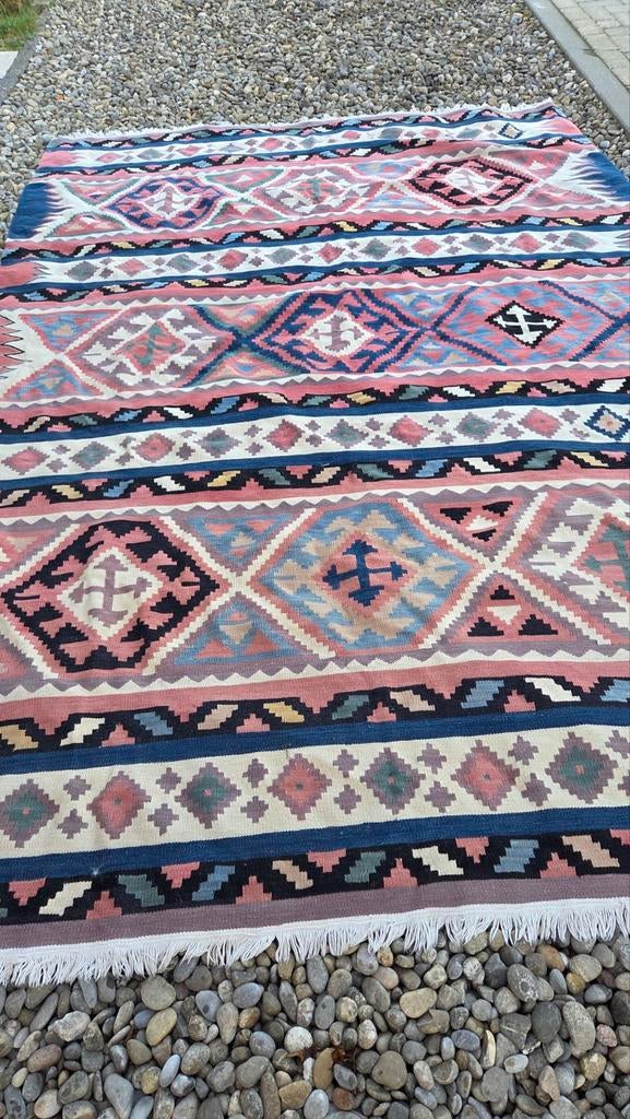 Prachtige oude kelim tapijt handgeknoopt 300 x 200, Gebruikt, 200 cm of meer, Ophalen of Verzenden, 200 cm of meer