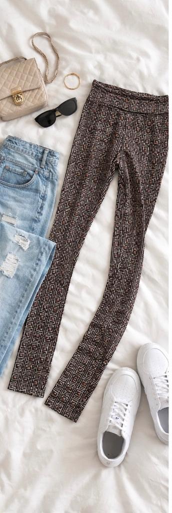 Eksept travelstof bruin zwarte legging nieuw maat XS, Legging, Bruin, Nieuw, Overige maten
