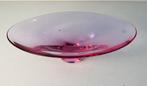 Roze kristal glazen schaal , jaren 60, Gebruikt, Ophalen of Verzenden, Glas, Onbekend