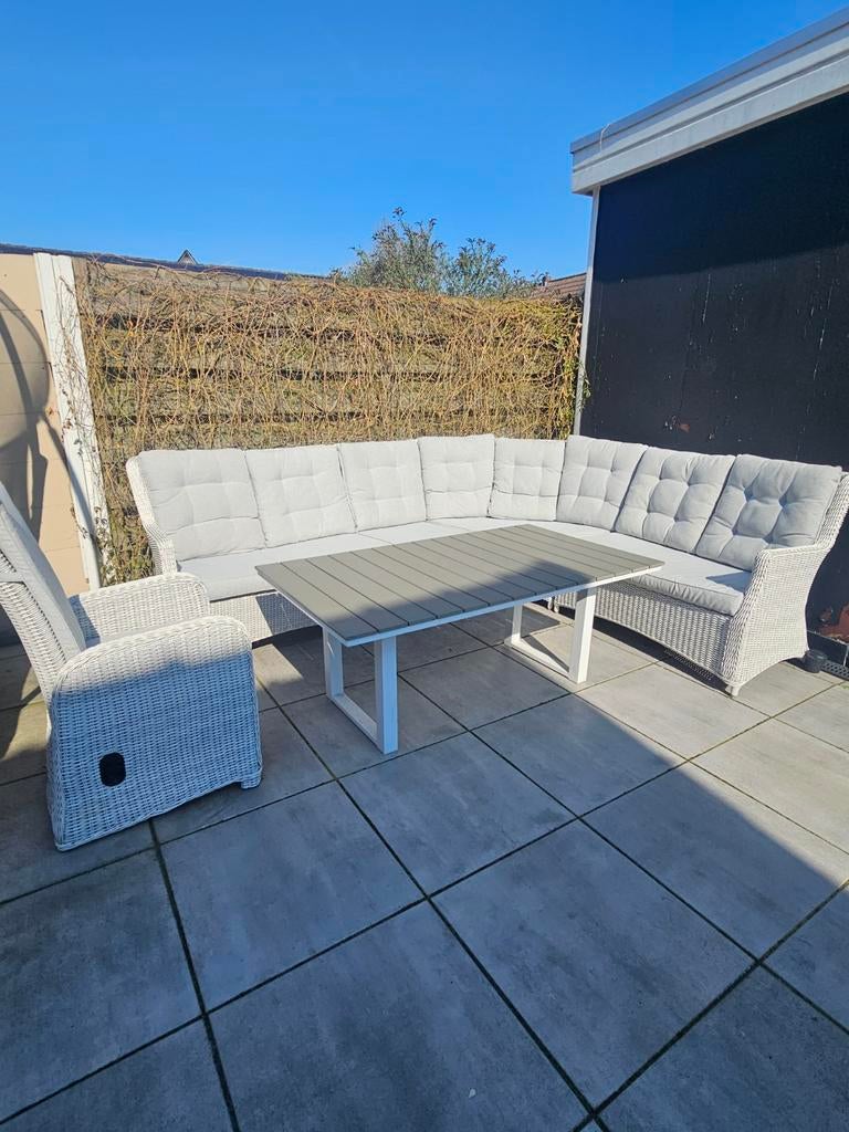 Loungeset intenso milano met kussens en tafel ballagio, Tuin en Terras, Ophalen, Wicker, Stoel