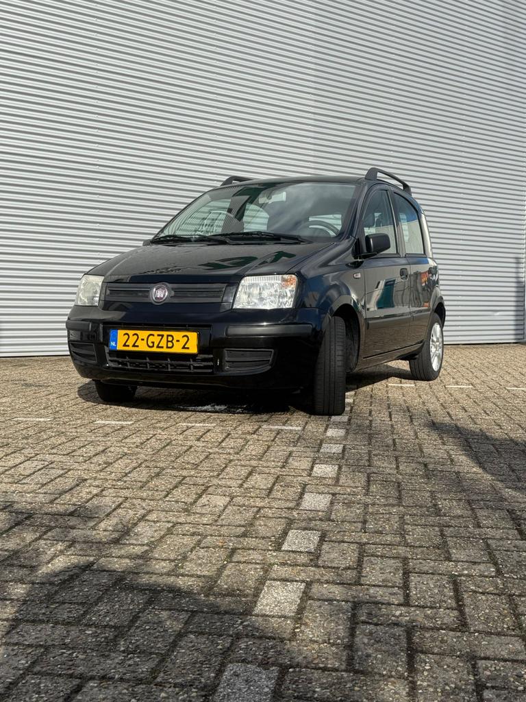 Fiat Panda 1.2 44KW 60PK 2008 Zwart, Voorwielaandrijving, 1242 cc, Leder en Stof, Zwart