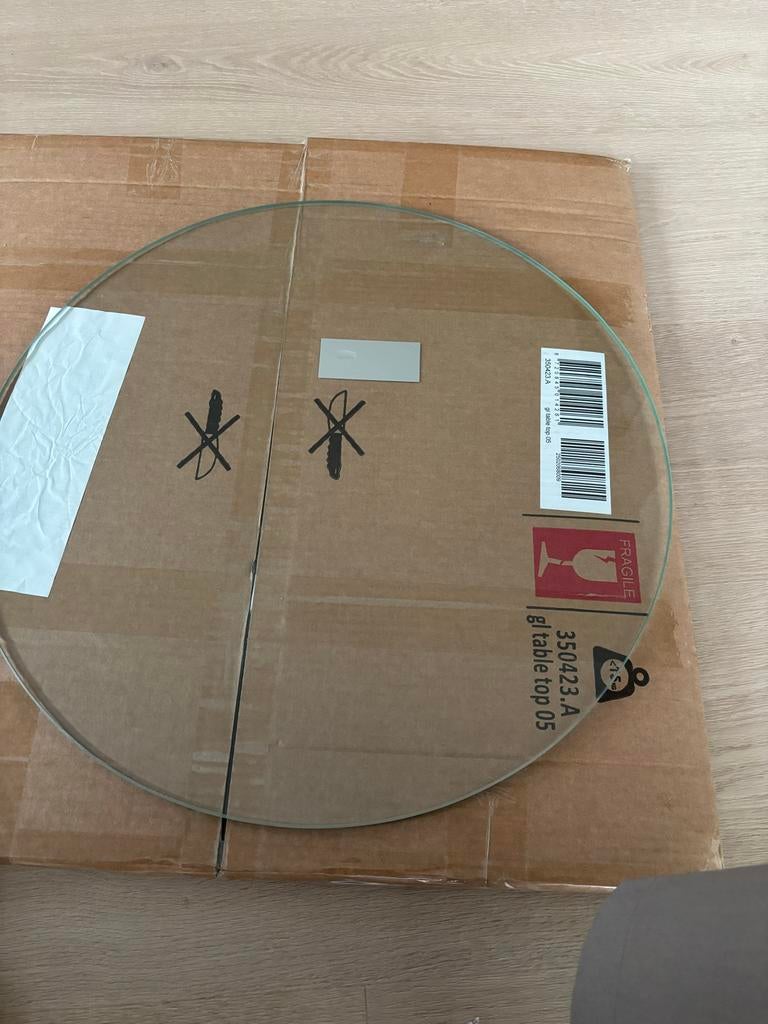 Ronde glazen tafelblad 50 cm, 8mm dik, Huis en Inrichting, Tafelonderdelen, 50 tot 100 cm, Rond, Nieuw, Ophalen of Verzenden