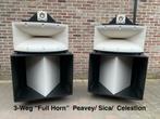 3-Weg “Full Horn System”. Peavey/ Sica/ Celestion, Audio, Tv en Foto, Refurbished, 120 watt of meer, Front, Rear of Stereo speakers