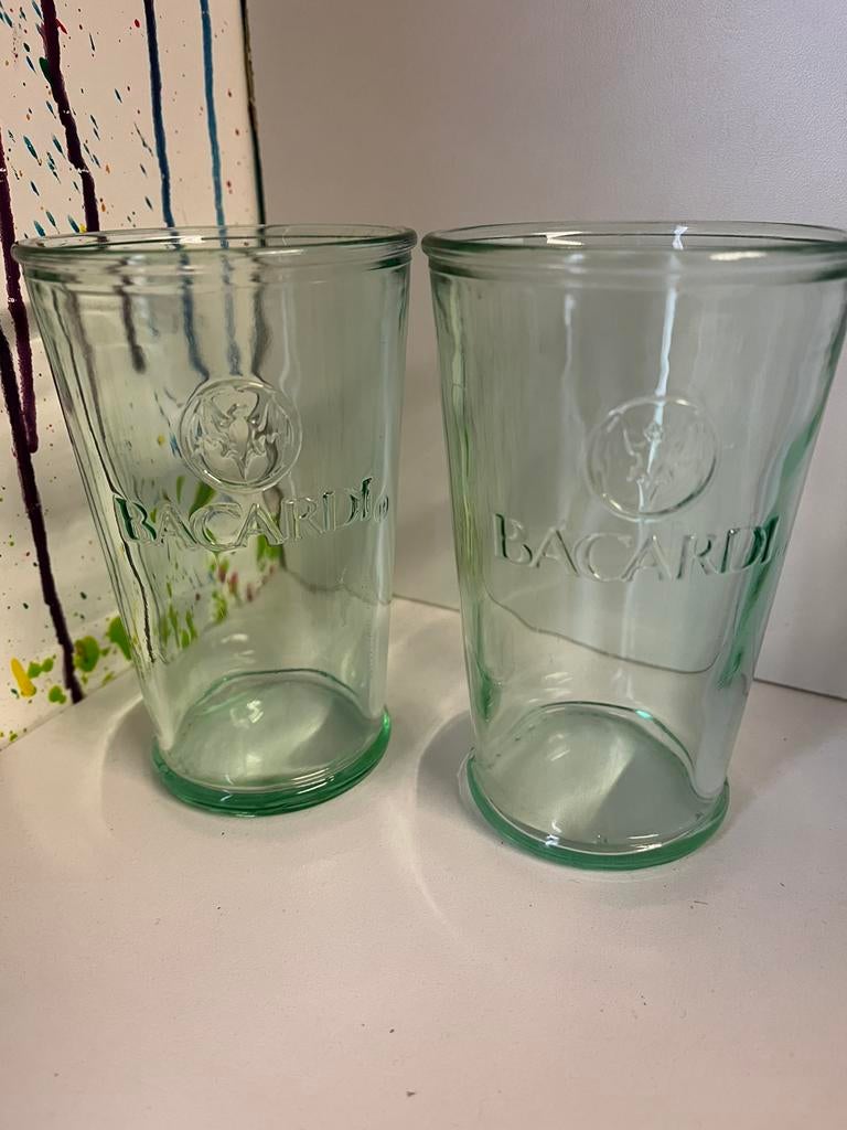 Bacardi glazen set van 2 glazen, Ophalen of Verzenden, Nieuw, Borrel- of Shotglas