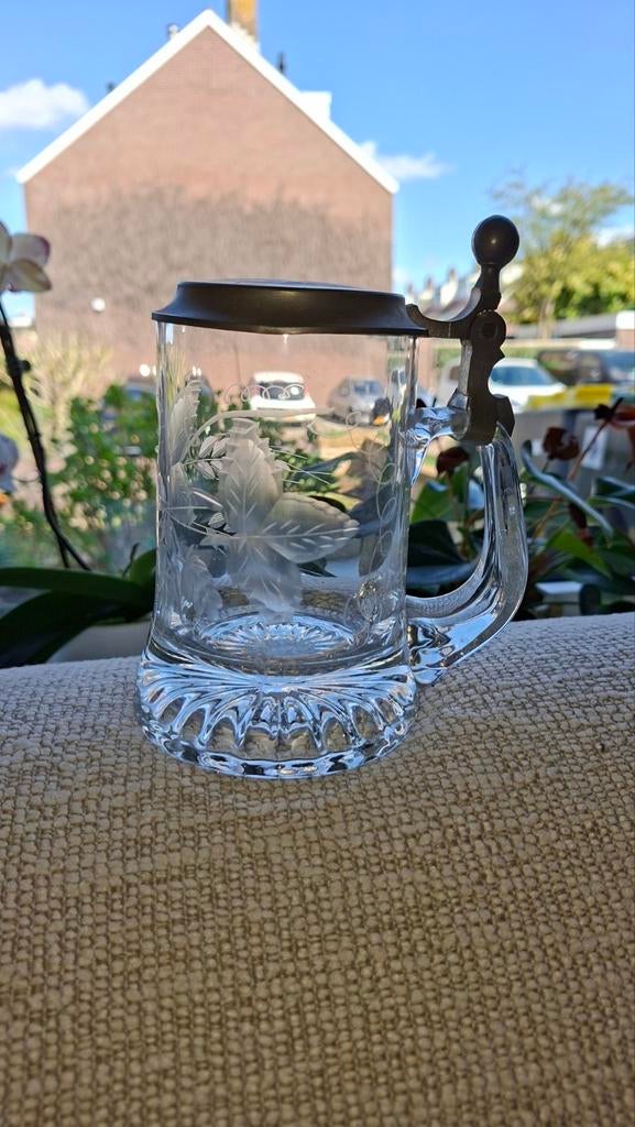 Vintage bierpul met deksel - Heineken stijl, Antiek en Kunst, Ophalen of Verzenden