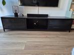 Zwart tv meubel mangohout met staal, Huis en Inrichting, Kasten | Televisiemeubels, Ophalen