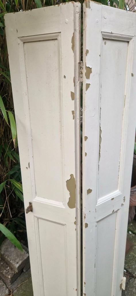 Super mooi antiek Frans tweedelig paneelluik (brocante), Doe-het-zelf en Verbouw, Deuren en Horren, Gebruikt, Minder dan 80 cm