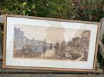 Oud-Rotterdam ets van J. Tobias - Scheepvaart op de gracht, Antiek en Kunst, Kunst | Etsen en Gravures, Ophalen