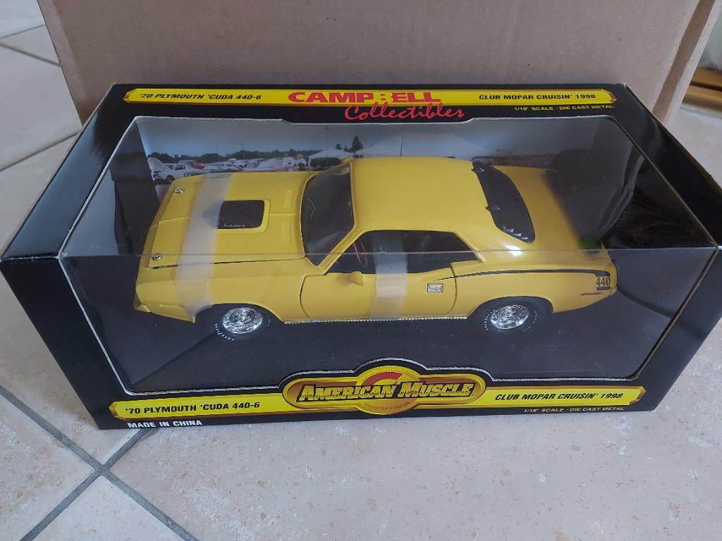 Plymouth Cuda 440 ERTL, Hobby en Vrije tijd, Modelauto's | 1:18, Ophalen of Verzenden, Zo goed als nieuw, Auto, ERTL