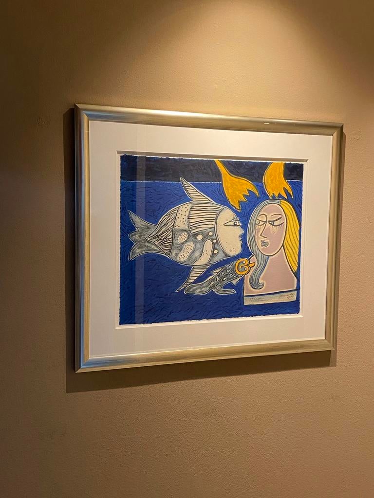 Corneille litho met lijst, Antiek en Kunst, Ophalen