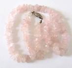 Prachtige Vintage Rozenkwarts ketting, Sieraden, Tassen en Uiterlijk, Kettingen, Verzenden, Zo goed als nieuw, Steen of Mineraal