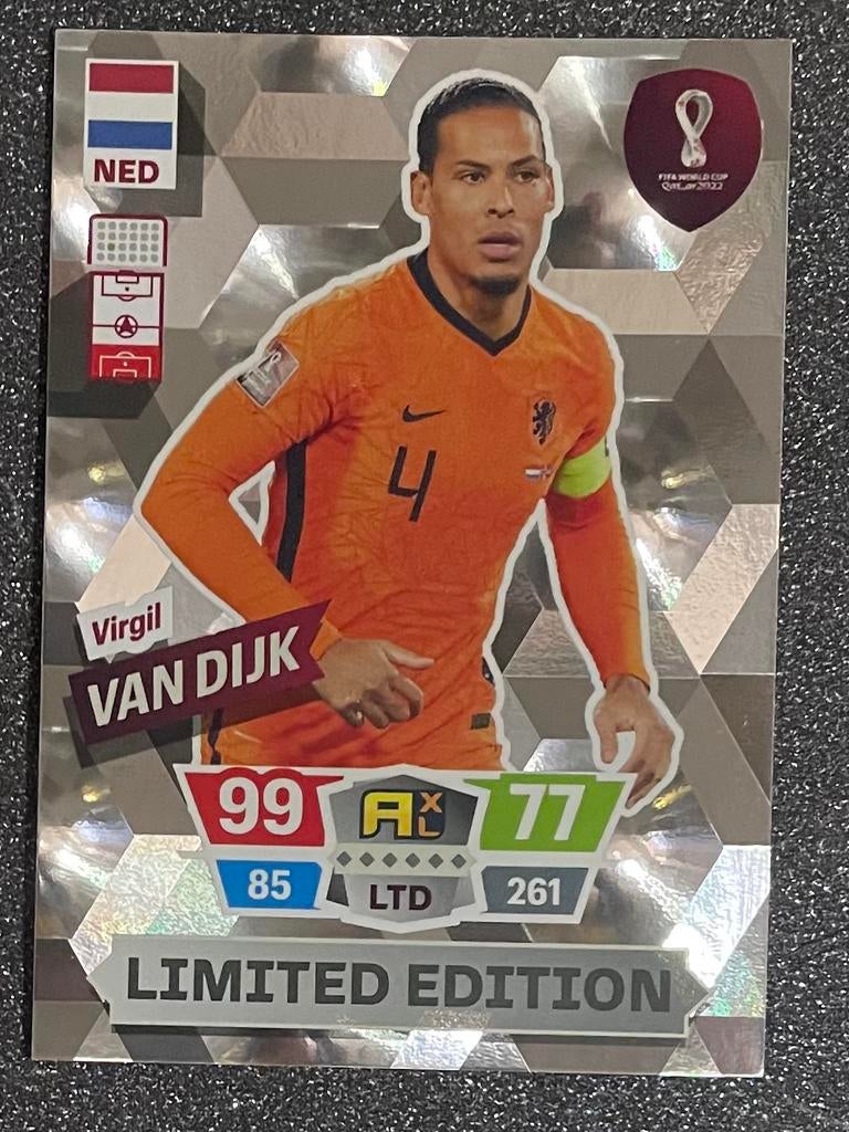 Panini QATAR 2022 LIMITED EDITION VIRGIL VAN DIJK, Verzenden, Zo goed als nieuw, Plaatje