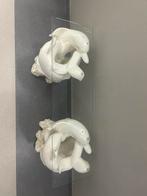 Glazen console tafel met dolfijn onderstel, 100 tot 150 cm, Ophalen of Verzenden, 75 cm of meer, Rechthoekig