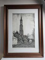 Ets van de Vrouwetoren in Amersfoort, Antiek en Kunst, Kunst | Etsen en Gravures, Ophalen of Verzenden