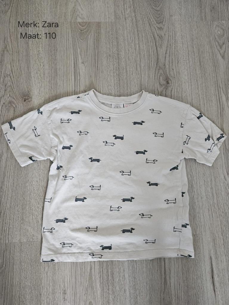 Zara T-shirt met teckels en blauw shirt brandweer maat 110, Kinderen en Baby's, Kinderkleding | Maat 110, Ophalen of Verzenden