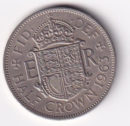 UK Half Crown 1963 Zeer Fraai, Verzenden, Overige landen, Losse munt