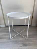 Wit metalen bijzettafel - Ikea, Huis en Inrichting, Tafels | Bijzettafels, Ophalen, Nieuw, Rond, Metaal of Aluminium