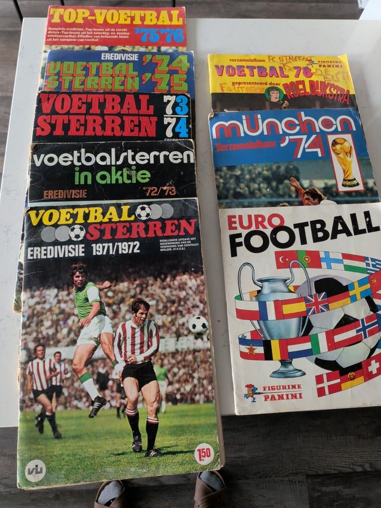 Verzamel albums 1974 wk,eredivisie 1971 ,1973,1974,1975,1978, Ophalen of Verzenden, Gebruikt