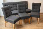 1 eetkamerbank en 3 eetkamerstoelen Woood, Huis en Inrichting, Stoelen, Ophalen, Gebruikt, Drie, Stof