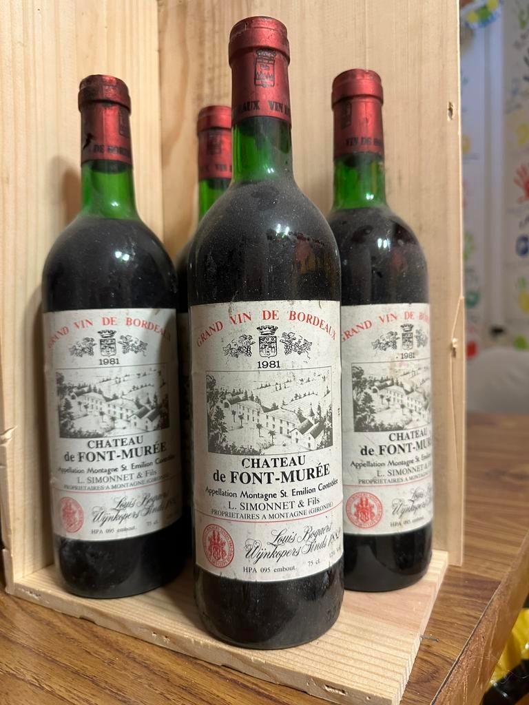 Chateau de Font-Muree 1981, montagne st Emilion, Ophalen of Verzenden, Zo goed als nieuw, Frankrijk, Rode wijn