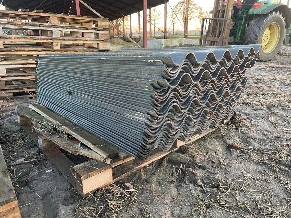 Te koop gebruikte asbestvrije golfplaten, Doe-het-zelf en Verbouw, Dakpannen en Dakbedekking, Ophalen, Gebruikt, 15 m² of meer