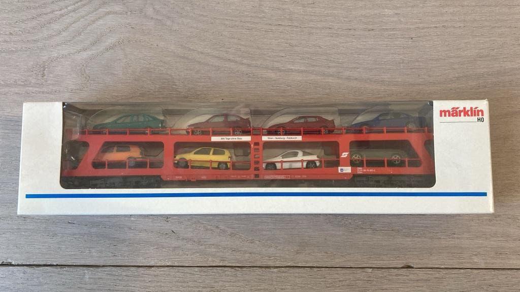 Marklin ho 42342 wagon met auto’s nieuwstaat, Wisselstroom, Verzenden, Märklin, Nieuw
