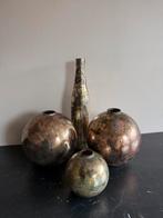 PTMD Archer koper vazen  set van 4, Overige kleuren, Aardewerk of Porselein, Ophalen of Verzenden, Zo goed als nieuw