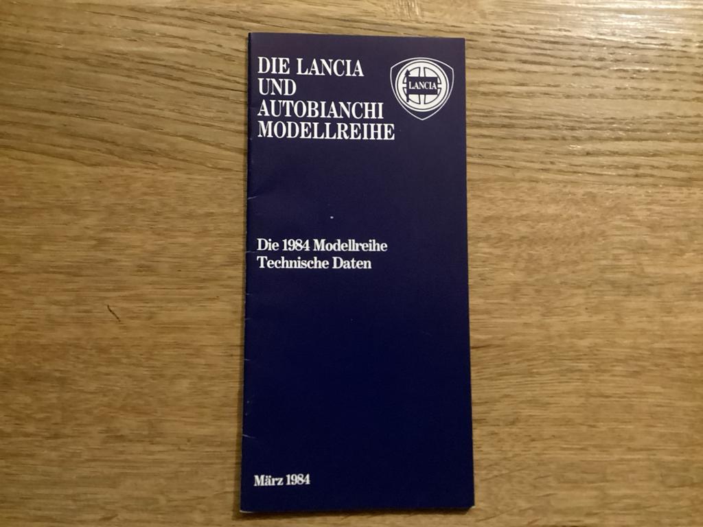 Lancia & Autobianchi Modellreihe 1984 Technische Daten, Ophalen of Verzenden, Gelezen, Overige merken