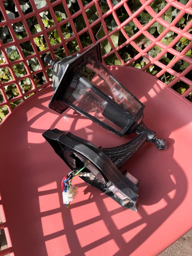 Sfeervolle buitenlamp met sensor voor aan de muur, Tuin en Terras, Buitenverlichting, Ophalen, Gebruikt, Staal, Wandlamp