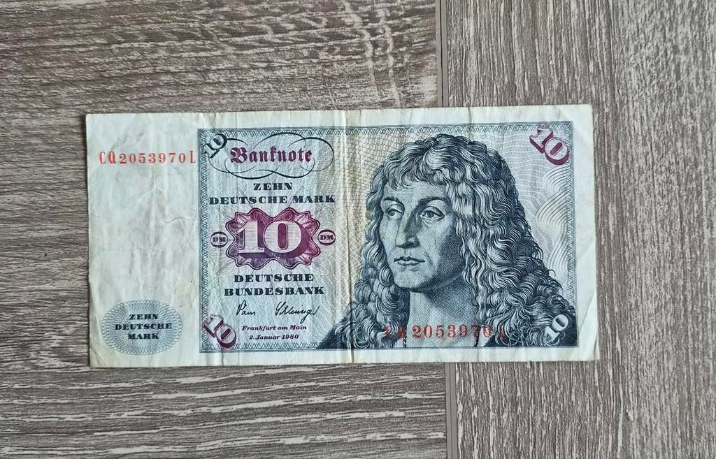 Bankbiljet 10 Mark Duitsland 1960, Postzegels en Munten, Bankbiljetten | Europa | Niet-Eurobiljetten, Ophalen of Verzenden, Duitsland