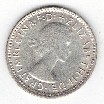 26-385 Australie 6 pence 1962, Postzegels en Munten, Munten | Oceanië, Losse munt, Zilver, Ophalen of Verzenden