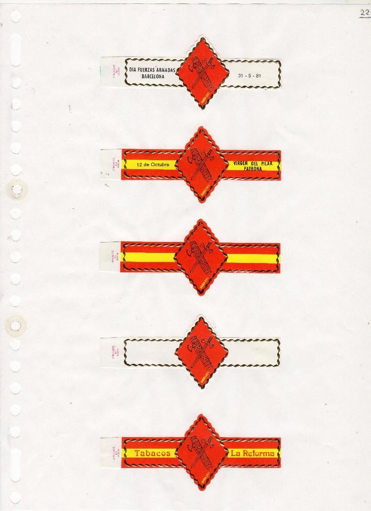 La Reforma  HG  banden  Guarda Civil, Verzamelen, Verzenden, Zo goed als nieuw, Sigarenbandjes