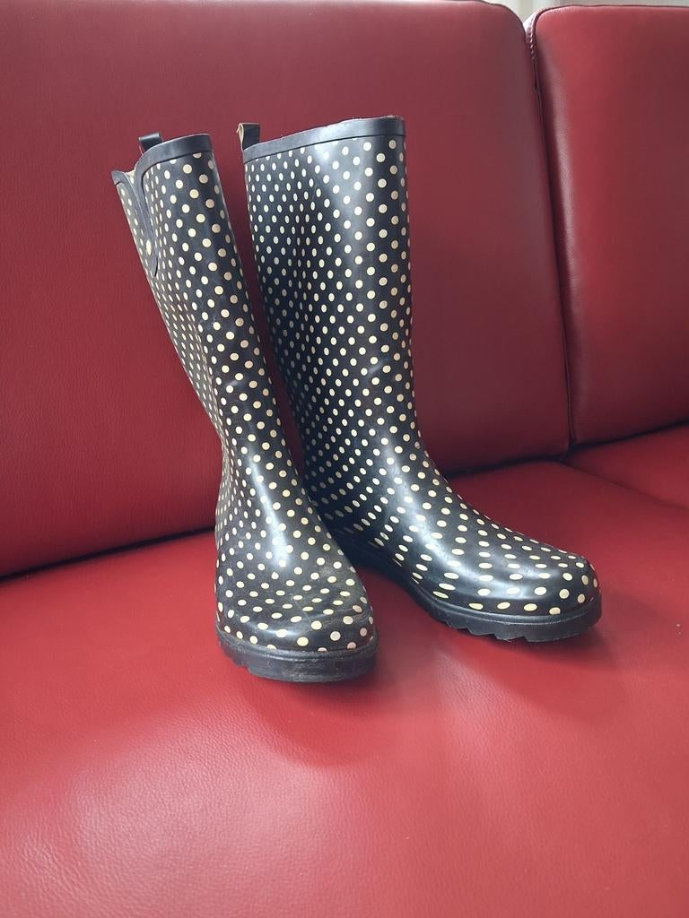 Zwarte regenlaarzen met stippen - Maat 41, Ophalen, Gedragen, Zwart, Regenlaarzen