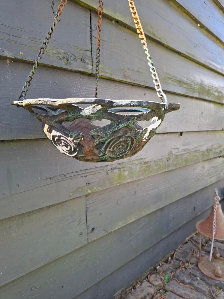 Gietijzeren plantenhanger voor binnen en buiten, Tuin en Terras, Bloembakken en Plantenbakken, Minder dan 30 cm, Rond, Ophalen of Verzenden