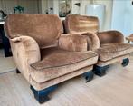 GRATIS Twee bruine velours fauteuils van Bart van Bekhoven, Ophalen of Verzenden, Gebruikt, Stof, 75 tot 100 cm