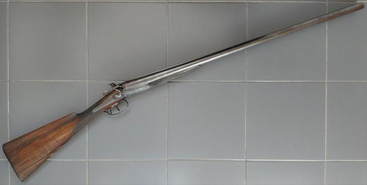 Antiek Brits toplever hagel geweer kal 12 zwartkruit, Antiek en Kunst, Antiek | Overige Antiek, Ophalen of Verzenden