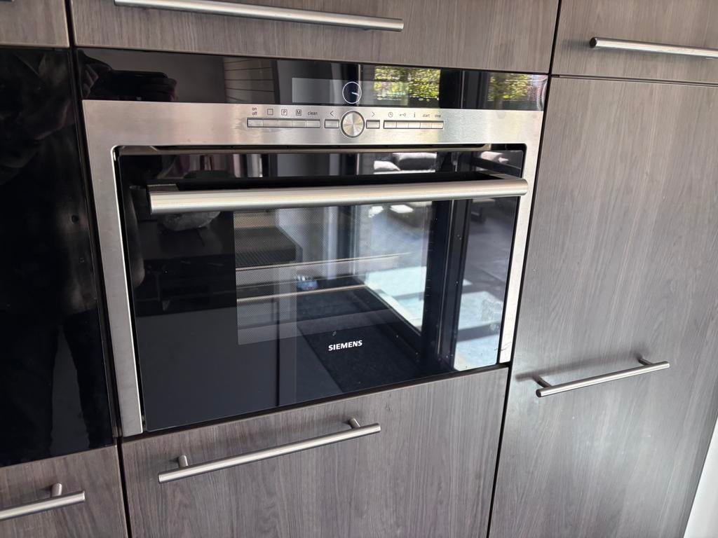 Siemens stoomoven met watercasette, Gebruikt, Stoom, Inbouw, 45 tot 60 cm