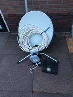 Complete schotelantenne set met ontvanger en kabels, Ophalen, Gebruikt, (Schotel)antenne, Overige merken