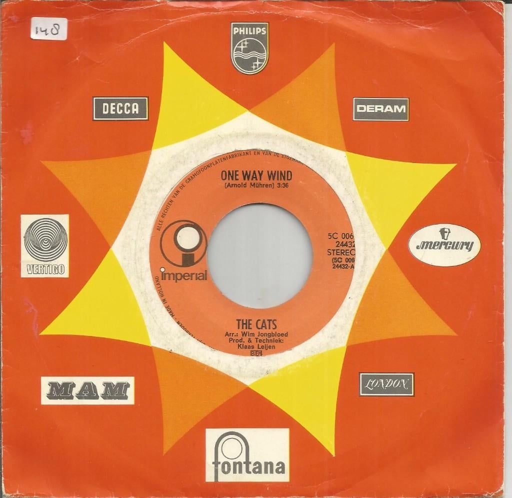 The Cats – One Way Wind (1971), Cd's en Dvd's, Vinyl Singles, Gebruikt, 7 inch, Single, Ophalen of Verzenden